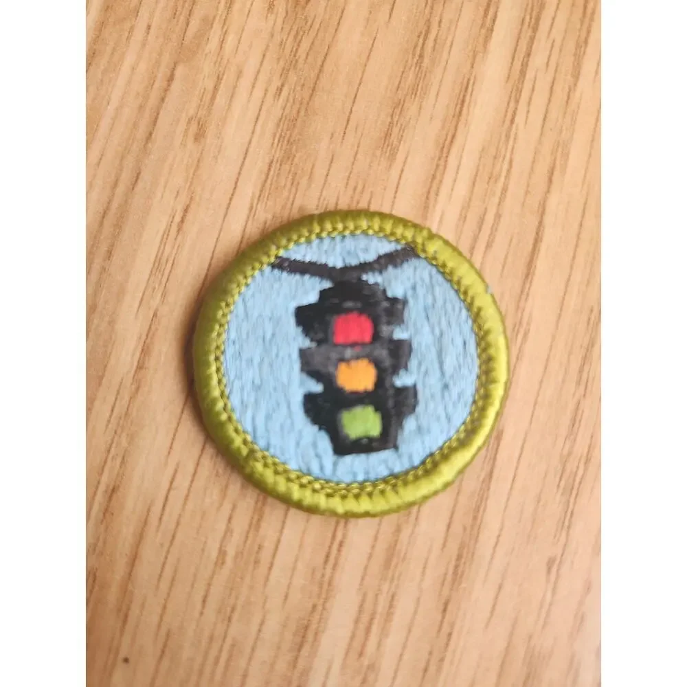 Vintage BSA Boy Scouts of America Traffic Safety Merit Badge Patch Stoplight